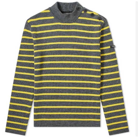 Calvin Klein 205W39NYC Breton Stripe Crew Knit Sweater S *FLAWED* - Picture 1 of 16